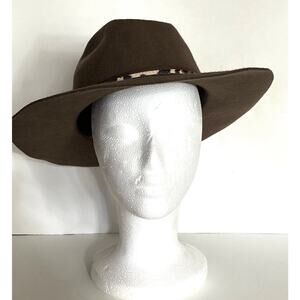 Vintage Brown Wool Fedora Sz XL Eddy Bros Leather Hat Band Water Repellant Hat